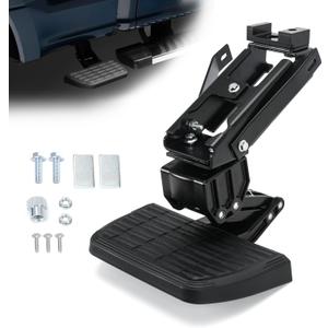 75413-01A Truck Bed Step Retractable Step Side Step Compatible with Ford 2017 2018 2019 2020 2021 2022 F-250 F-350 Super Duty, Folding Truck Step