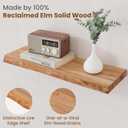 Floating Shelves for Wall Decor, Rustic Solid Elm Wood Live Edge Floating Shelves Wall Mounted, Wall Shelves with Invisible Bracket for Living Room Bathroom Bedroom Kitchen, 24 Inch Set of 2, Natural, Live Edge, 24inch, 2Packs