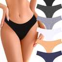 READY TO LOVE Cotton Underwear for Women Pack Breathable Thongs for Women Sexy Stretch Soft Womens Panties Thong M