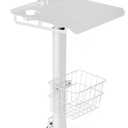 Ipad Cart with Wheels for 9.7"-14" iPad and Tablet, Mobile Tablet Cart with Pneumatic Lifting(31.5" - 47.25"), Ideal for Home, Lobby, Office, Restaurant and Salon, Cold-Rolled Steel, Cable Hidden