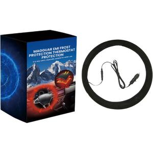 Heated Steering Wheel Cover, Easy Placement, 38x38cm, Cordless Wheel Heater, 12V Heated Cover, Soft PU Leather, for Truck, SUV, Men, Women, Winter Cold Weather Driving