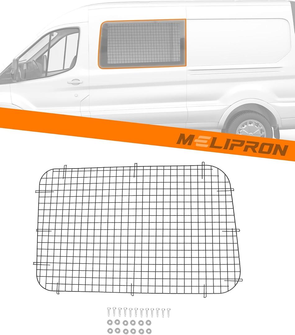 MELIPRON Security Window Screen Fit for Ford Transit Medium/High Roof Sliding Side Window Safety Screens