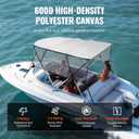 VEVOR 4 Bow Bimini Top Boat Cover, Detachable Mesh Sidewalls, 600D Polyester Canopy with 1" Aluminum Alloy Frame, Includes Storage Boot, 2 Support Poles, 2 Straps, 8'L x 54" H x 91"-96" W, Light Grey
