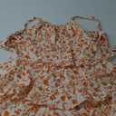 Fisoew Womens Floral Maxi Dresses Spaghetti Strap Casual Sleeveless Ruffle Flowy Tiered Dress XL Orange