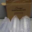 Lamosi 150 Pack 9 oz Clear Plastic Cups, Disposable Clear Plastic Cups, Fancy Clear Plastic Cocktail Cups for Wedding, Thanksgiving, Christmas, Parties