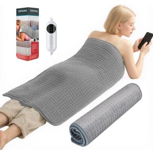 Extra Large Heating Pad for Back Pain Relief, 20x40 Inches, Full Body Heating Pad with Moist Heat Therapy, 10 Temperature Settings, 3 Auto Shut-Off Timers & Soft Flannel Cover, Valentines Day Gifts