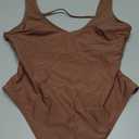 ESONLAR Women's Sexy Plunging V Neck Bathing Suit Open Back One Piece Swimsuits, M