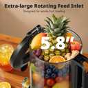 AIRMSEN Juicer Machines, 5.8" Feed Chute Cold Press Juicer for Whole Fruit and Vegetable, 2.2 qt Auto-Feed Time-Saver, 7+1-Stage New Upgraded Auger Slow Masticating High Yield, Easy to Clean Black