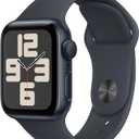 Apple Watch SE (2nd Gen) [GPS 40mm] Smartwatch with Midnight Aluminum Case with Midnight Sport Band S/M. Fitness and Sleep Trackers, Crash Detection, Heart Rate Monitor, Retina Display (40mm Case + Small/Medium band)