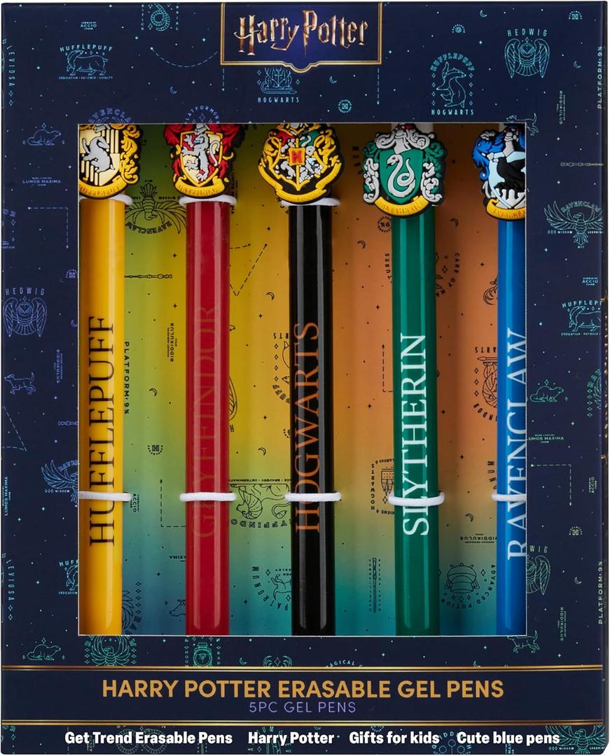 Get Trend Harry Potter 5pcs Erasable Gel Ink Pens Cute Writing Pens for Kids Fun Stationery Set Kawaii Journaling Supplies Gift Set Cool Pen Gifts for Kids (Harry Potter)