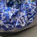 24 Pcs Pom Poms Cheerleading Cheerleader Spirited Cheer Baton Handle Metallic Foil for Sports Team Party Dance Cheering (Blue, White)