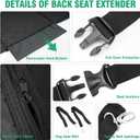 HOCHO Truck Dogs Seat Cover for Back Seat, Upgraded Hard Bottom +65% Space 400LBS Holding Dog Seat Cover Extender for Full Size Truck/SUV F150 Silverado RAM1500 GMC Tundra Titan