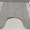 Bosap Toilet Rugs U Shaped Bathroom Rug,Machine Washable Non Slip Quick Dry Super Absorbent Ultra Thin Toilet Mats for Bathroom Toilet.Grey,1'8"x2'(20x24inch)