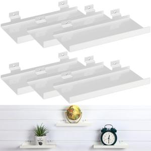Slatwall Shelves, Metal Slat Wall Shelf Accessories, Heavy Duty Retail Display Panel for Home Shoe Stores Boutiques Storage and Organization(White,10x4.3 Inch)