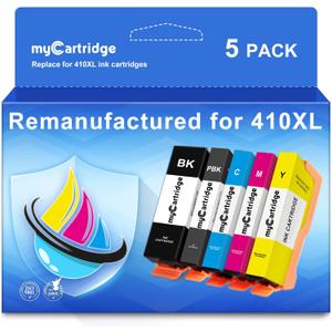 myCartridge Remanufactured Ink Cartridge Replacement for Epson 410XL 410 XL T410XL for Epson Expression XP-7100 XP-640 XP-830 XP-630 XP-635 XP-530 Printer (Black, PBK, Cyan, Magenta, Yellow) 5 Pack