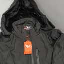 Heated Jacket for Men with Btter Pack, Winter Outdoor Soft Shell Electric Heating Coat with Detachable Hood (Medium, Black)