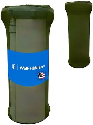 Well-Hidden® Well Pump Cover for Yard – Decorative Well Cover for Water Wells: Hide & Protect Your Well Head Pipe and Improve Curb Appeal (Green Textile: One Size Fits Most)