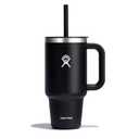 Hydro Flask Travel Tumbler with Handle, Lid and Straw - Insulated Stainless Steel in 32 Oz Black