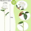 Hananona Artificial Roses in Bulk, Fake Velvet Silk Roses Realistic Rose for Wedding Centerpieces Flower Arrangement Home Decor (50, White)