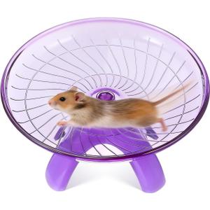 POPETPOP Silent Hamster Running Wheel 7.08 Inch Plastic Exercise Saucer for Small Pets Like Hamsters Gerbils Hedgehogs with Low Noise Design and Smooth Edges