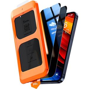 TOCOL for iPhone 12 mini Privacy Screen Protector 9H Hardness Military Grade Shatterproof HD Tempered Glass Full Coverage Easy Installation Case Friendly 2 Pack
