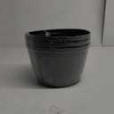 Quarut 10 Inch Flower Pots for Outdoor Indoor, 3 Pack Plastic Plant Pots with Drainage Hole & Tray, Modern Decorative Garden Pot with Saucer, planters for House (Black Copper)