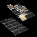 2 Pack Acrylic Card Sorting Tray 15 Slot Trading Card Organizer Tray Game Card Sorter Sports Card Sorting Tray Playing Card Display Storage for Office Home (without Cards)