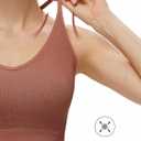 NANJI Seamless Sports Bra for Women - Padded Racerback Y Bra Low Impact Removable Pad for Fitness Gym Yoga Workout Top (M)
