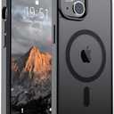 SUPFINE Magnetic for iPhone 14 Case & iPhone 13 Case (Compatible with MagSafe)(Military Grade Drop Protection) Slim Translucent Matte Shockproof Phone Cover,Black