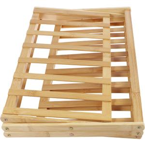 Folding Shoe Storage Rack Smooth Solid Bamboo Shoe Rack Stable Shoe Organizer Versatile Shoe Shelf Bamboo Shoe Rack Practical Shoe Storage Shelf for Living Room US, (Three layers)