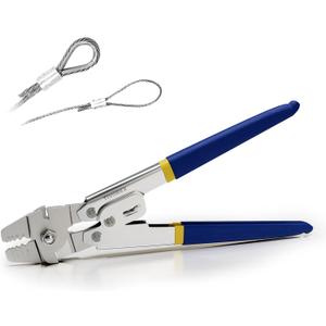Wire Rope Crimping Tool, Swager Tool for Aluminum Crimping Loop Sleeves up to 2.2mm, 1/64in to 3/32in Stainless Steel Cable Crimper for Cable Crimping and Swaging Projects
