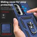 SunStory Case for Samsung Galaxy A36/A56 5G Case with HD Screen Protector & Slide Camera Cover & Rotated Ring Kickstand, [Heavy Duty Shockproof] Dual Layers Phone Case for Galaxy A36/A56, Blue
