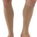 JOBST Relief Knee High Graduated Compression Socks 20-30mmHg - Comfortable Unisex Design with Silicone Dot Band - Closed Toe (Large Full Calf, Beige)
