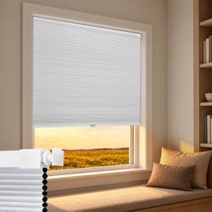 SERLMWNT No Drill Cordless Blackout Cellular Shades,52.5" W x 48" H,White