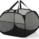 Mesh Laundry Basket,Foldable Mesh Laundry Basket,Simplized Popup Laundry Hamper,90L/24 gallons (black) 