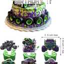 186Pcs Monster Truck Birthday Decorations, Monster Truck Balloon arch, Monster Truck Party Decorations, include Balloon arch, Banner, Backdrop, Cake Toppers, Tableware, Tablecloth