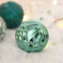 30PCS 2.36IN Christmas Tree Ornaments Assorted Pendant Shatterproof Ball Ornament Set Seasonal Decorations with Reusable Hand-Help Gift Boxes Ideal for Holiday and Party (White/Green)