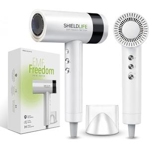 Fast Drying Ionic Hair Dryer, 99% EMFBlocking, 110,000 RPM High-Speed Motor, 1500W Powerful Airflow, Lightweight & Quiet, Magnetic Nozzle, 3 Heat & 3 Speed Settings  Shield Life