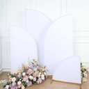Efavormart Set of 4 White Spandex Half Moon Arch Covers, Custom Fit Chiara Backdrop Slipcovers 2.5ft-7ft for Grand Ceremony Altars and Baptism Staging (ONLY ONE)