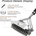TNTOR Grill Brush Bristle Free with Scraper, 18" Adjustable Handle BBQ Grill Brush for Outdoor Grill, Extra Strong Grill Cleaner Brush for Grill/Smoker/Gas/Charcoal, Grill Gifts for Men/Dad