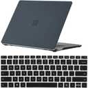 Se7enline Compatible with 2022 2021 2019 2018 13.5 inch Microsoft Surface Laptop Case for Surface Laptop 5/4/3/2 with Alcantara Material Model1769/1867/1958/1950 Cover&Keyboard Cover,Matte Black
