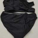 Kanu Surf Girls' Coral Reef Beach Sport Wrap Around Bikini 2-Piece Swimsuit (14, Solid Black)