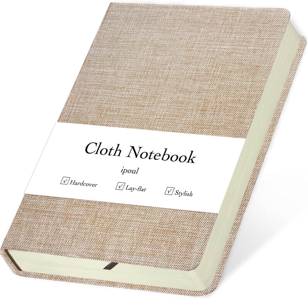 Linen Notebook, College Ruled, Hardcover, Lay Flat, B6, Small, 5x7, Thick, 100gsm, Pink, Journal for Writing