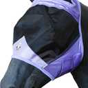 T TEKE Fine Mesh Horse Fly Mask w/No Ears, UV Blocking 3D Eye Visor with Extra Fleece Cushioned Forehead, Protection from Insect Pests