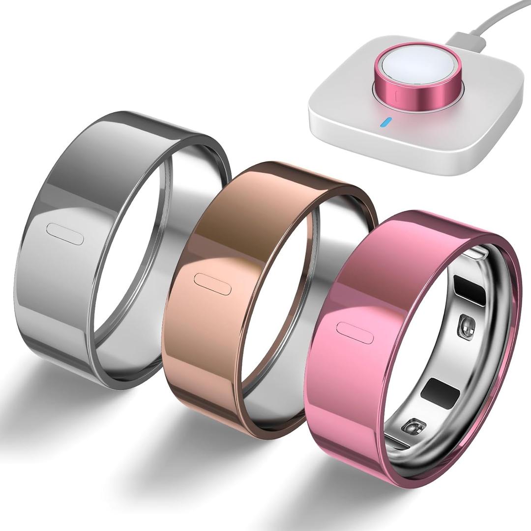 3 Pack Ring Cover Compatible with Oura Ring Gen 4/Oura Ring Gen 3 Horizon/Heritage, Upgraded Anti-Scratch TPU Ring Protector for Men Women, NOT for Oura Ring 4 Ceramic (Size 7) (Silver+RoseGold+RosePink)