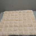 Neelvin Beige Faux Fur Cozy Soft Plaid Decorative Throw Pillow Covers 22x22 inch Set of 2,Velvet Pillowcase Cushion Case for Sofa Couch