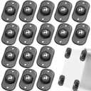 Honoson 16 Pcs Self Adhesive Caster Wheels Appliance Rollers Appliance Sliders for Kitchen 360 Swivel Universal Wheel Mini Small Kitchen (Clear Black with 1 Steel Ball Style)