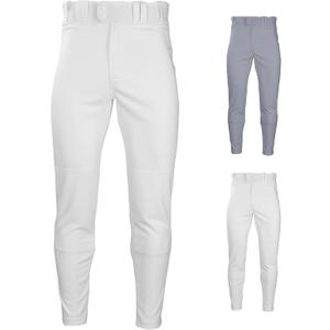 Rawlings mens PRO 150 Series Baseball Pants | Tapered Jogger Fit | Adult Sizes | Solid | Multiple Colors White, Medium