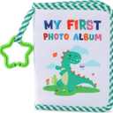 Baby's My First Family Album Soft Photo Cloth Book Dinosaur My First Book of Photos Dino Baby Memory Album Gift Holds 4x6 Pictures for Babies Newborn Toddler & Kids Baby Shower