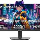 SANSUI 24 Inch Gaming Monitor 160Hz FHD 1080P Computer Monitor, FreeSync 1ms 4000:1 Contrast, HDMI DP Ports VESA Support Eye Care Monitor for Gaming Office (HDMI Cable Included ES-G24F4M)